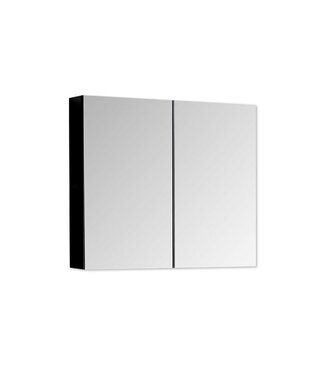 SANI-SUPPLY Spiegelkast Zwart Mat 100x70x16cm SaniPro Black Diamond MDF twee deuren