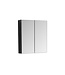 SANI-SUPPLY Spiegelkast Zwart Mat 60x70x16cm SaniPro Black Diamond MDF twee deuren