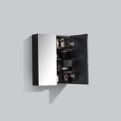 Spiegelkast Zwart Mat 60x70x16cm SaniPro Black Diamond MDF twee deuren