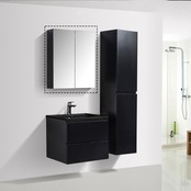 Spiegelkast Zwart Mat 60x70x16cm SaniPro Black Diamond MDF twee deuren