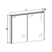 Spiegelkast Zwart Mat 60x70x16cm SaniPro Black Diamond MDF twee deuren