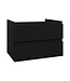 Wastafelonderkast Sally Mat Zwart 80cm 76x45,5x50cm 2x Softclose lades MDF Voorgemonteerd