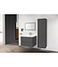 Wastafelonderkast Sally Hoogglans Grijs 80cm 76x45,5x50cm 2x Softclose lades MDF Voorgemonteerd