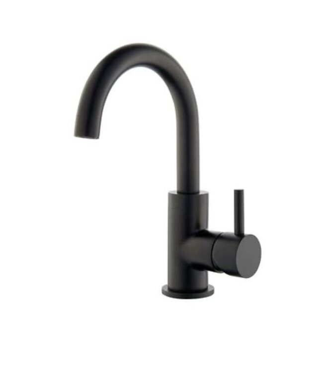 SaniPro Merba Mini Toilet Fonteinset met Handdoekhouder Zwart Mat Mengkraan, Sifon en Push-UP Waskom Natuursteen