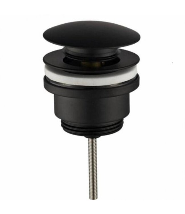 SaniPro Merba Mini Toilet Fonteinset met Handdoekhouder Zwart Mat Mengkraan, Sifon en Push-UP Waskom Natuursteen