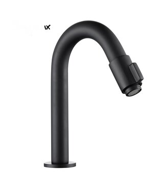 SANI-SUPPLY Fonteinkraan Donna Mat Zwart Roterend bediening fonteinkraan met draaiknop koud messing 19cm