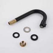 Fonteinkraan Donna Mat Zwart Roterend bediening fonteinkraan met draaiknop koud messing 19cm