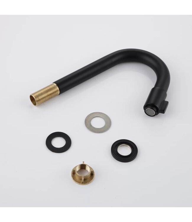 SANI-SUPPLY Fonteinkraan Donna Mat Zwart Roterend bediening fonteinkraan met draaiknop koud messing 19cm