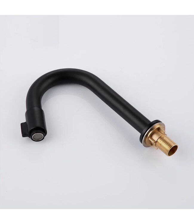 Fonteinkraan Donna Mat Zwart Roterend bediening fonteinkraan met draaiknop koud messing 19cm