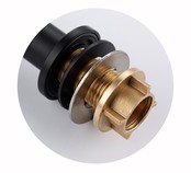 Fonteinkraan Donna Mat Zwart Roterend bediening fonteinkraan met draaiknop koud messing 19cm