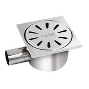 RVS Vloersifon Horizontaal uitgang RVS 15x15cm