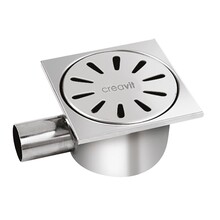 RVS Vloersifon Horizontaal uitgang RVS 15x15cm