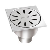 Vloersifon Douche RVS onderuitgang Verticaal 15X15 Ø50mm