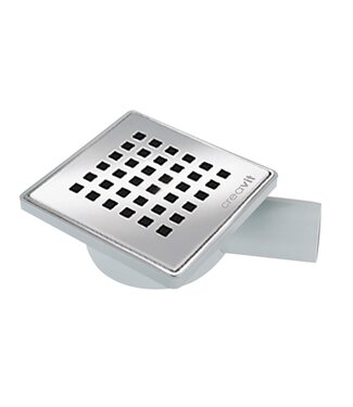 CREAVIT Kunststof vloersifon Horizontaal uitgang 15x15cm met rooster Ø50mm