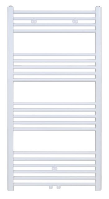 Handdoekradiator Wit 120x50cm 638 Watt Middenaansluiting Belrad Designradiator