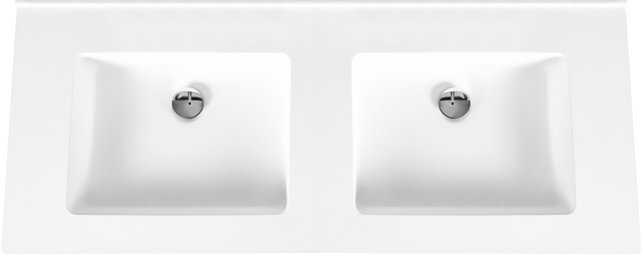 Creavit Wastafel 120cm Solid Surface zonder kraangat zonder overloop Creavit Wastafel 120cm Solid Surface zonder kraangat zonder overloop