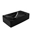 Mini Fonteinset Mat Zwart Aloni met Kraangat Links Toiletkraan sifon en clickwaste 37X2X10cm