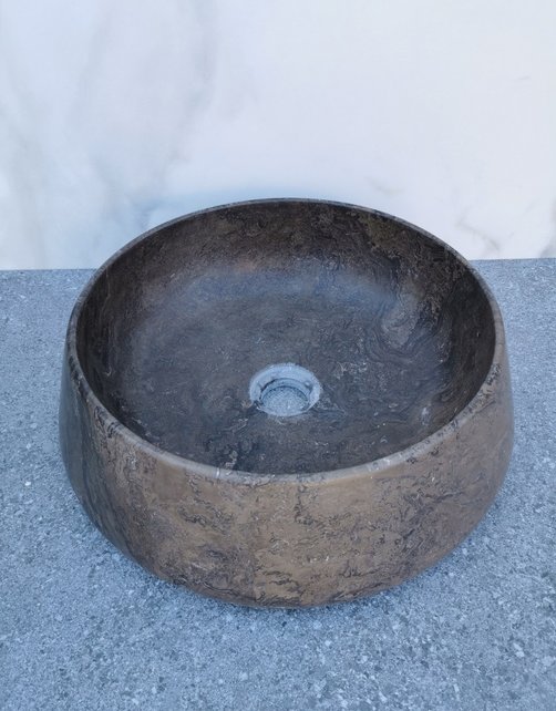 SaniPro Emperador Zwart Marmer Waskom 41x13cm