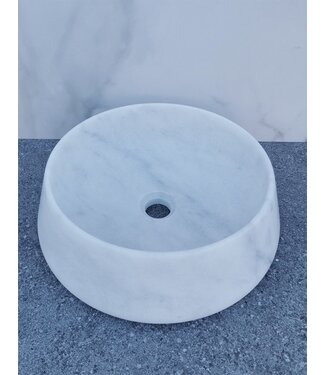 SANI-SUPPLY SaniPro Emperador Wit Marmer Waskom 41x13cm Natuursteen