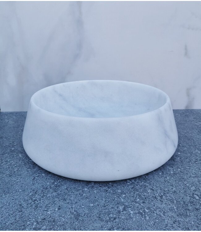 SaniPro Emperador Wit Marmer Waskom 41x13cm Natuursteen