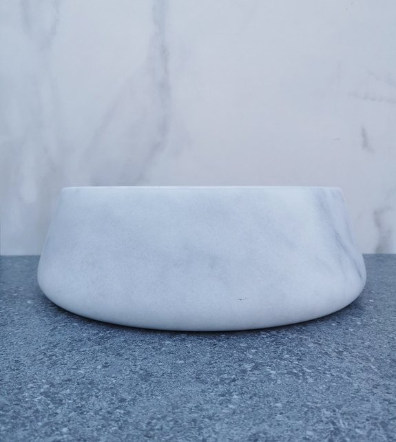 SaniPro Emperador Wit Marmer Waskom 41x13cm Natuursteen