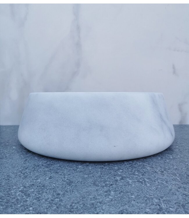 SaniPro Emperador Wit Marmer Waskom 41x13cm Natuursteen