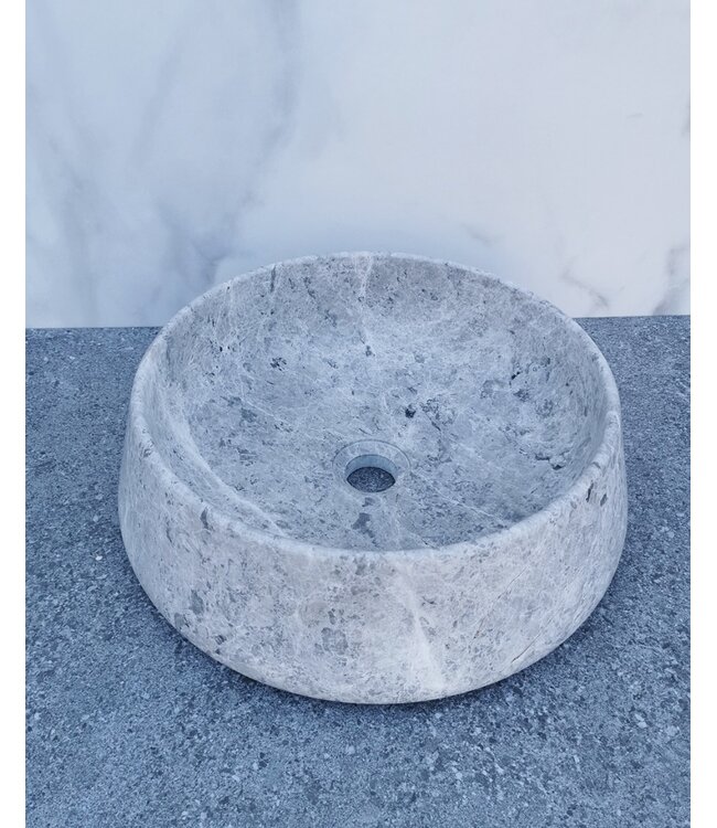 SANI-SUPPLY SaniPro Emperador Wit Marmer Waskom 41x13cm Natuursteen