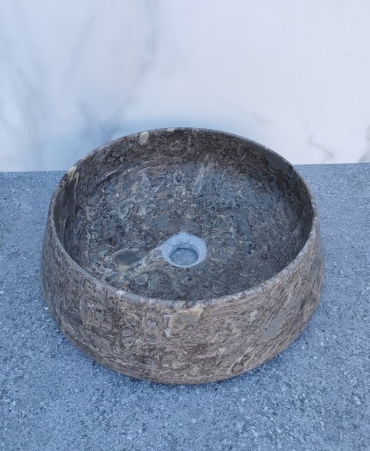 SaniPro Emperador Wit Marmer Waskom 41x13cm Natuursteen