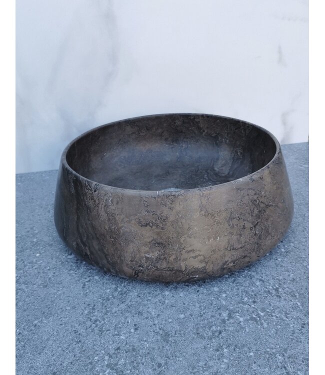 SaniPro Emperador Mokka Marmer Waskom 41x13cm Natuursteen