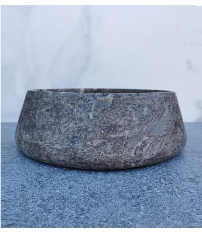 SANI-SUPPLY SaniPro Emperador Zilver Marmer Waskom 41x13cm Natuursteen