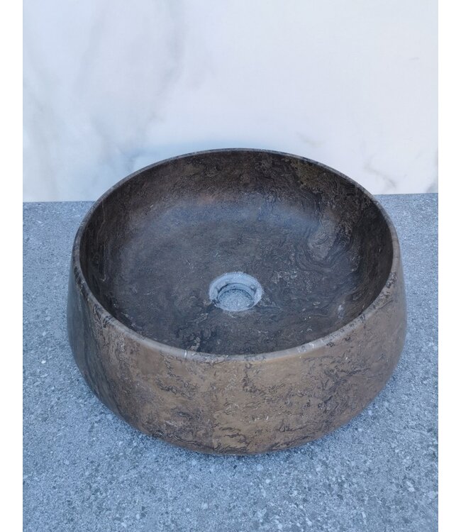 SaniPro Emperador Zilver Marmer Waskom 41x13cm Natuursteen