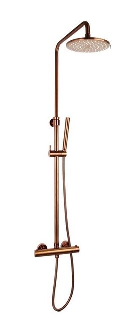 Opbouw regendouche set Effeze Koper Borns 20cm rond hoofddouche op de hoogte verstelbaar