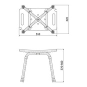 Douchekruk AWD Aluminium Kunststof 56x51x42cm
