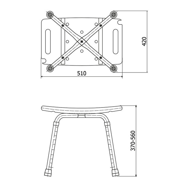 Douchekruk AWD Aluminium Kunststof 56x51x42cm