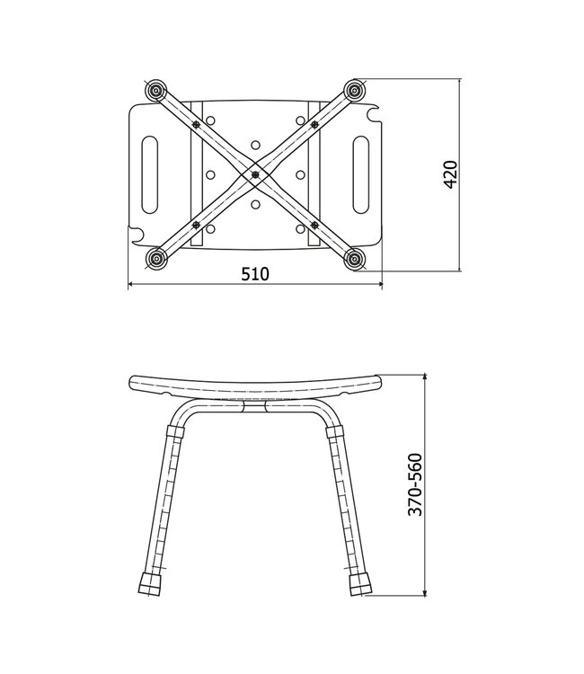 Douchekruk AWD Aluminium Kunststof 56x51x42cm