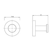 Handdoekhaak Rondo RVS
