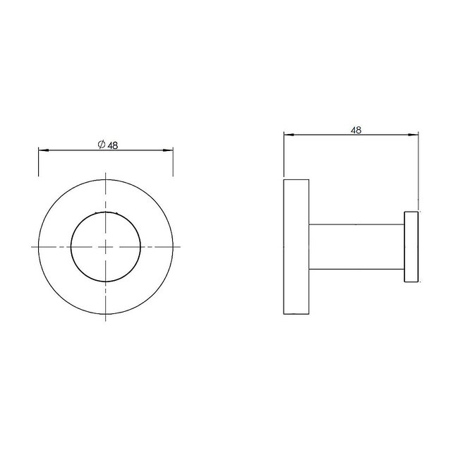 Handdoekhaak Rondo Chroom
