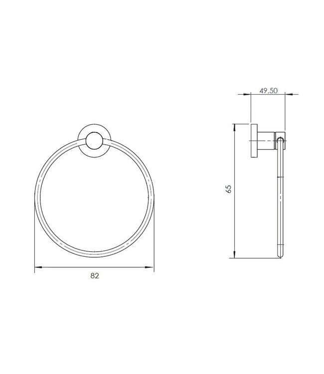 Handdoekring Rondo Chroom