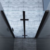 Douchedeur Miami Nisdeur Vouwdeur Zwart 90x202cm Antikalk Helder Glas Zwart Profiel 8mm Veiligheidsglas