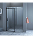 Douchedeur Slice Nisdeur Schuifdeur Zwart 120x200cm Antikalk Helder Glas Chroom Profiel 8mm Veiligheidsglas Easy Clean