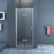 Douchedeur Miami Nisdeur Vouwdeur 90x202cm Antikalk Helder Glas Chroom Profiel 8mm Veiligheidsglas