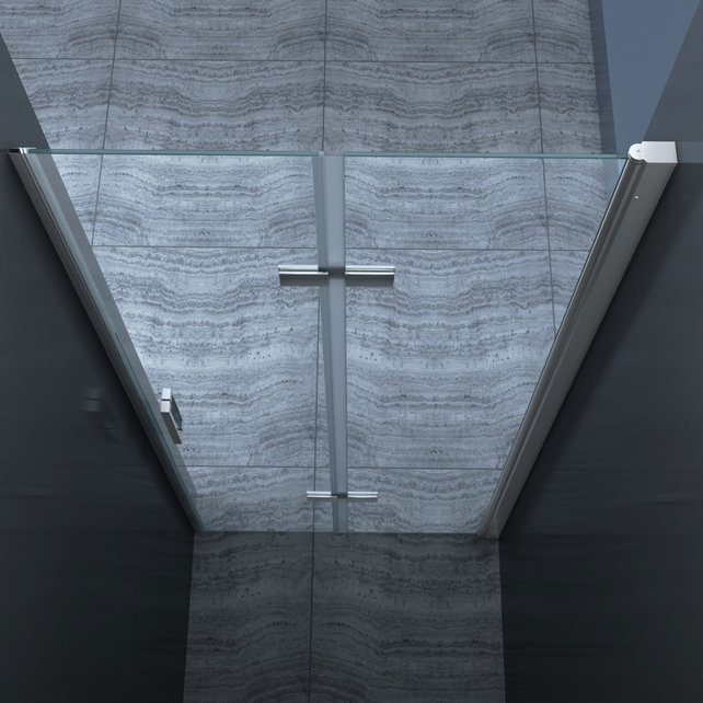 Douchedeur Miami Nisdeur Vouwdeur 90x202cm Antikalk Helder Glas Chroom Profiel 8mm Veiligheidsglas