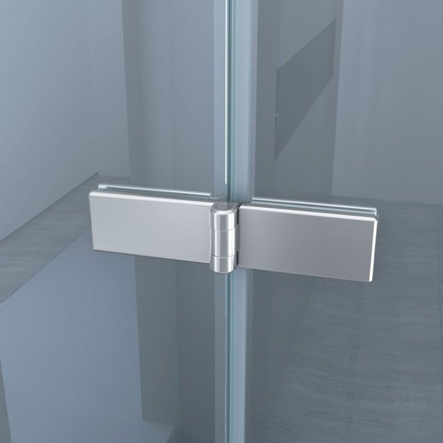 Douchedeur Miami Nisdeur Vouwdeur 90x202cm Antikalk Helder Glas Chroom Profiel 8mm Veiligheidsglas