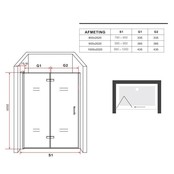 Douchedeur Miami Nisdeur Vouwdeur 90x202cm Antikalk Helder Glas Chroom Profiel 8mm Veiligheidsglas