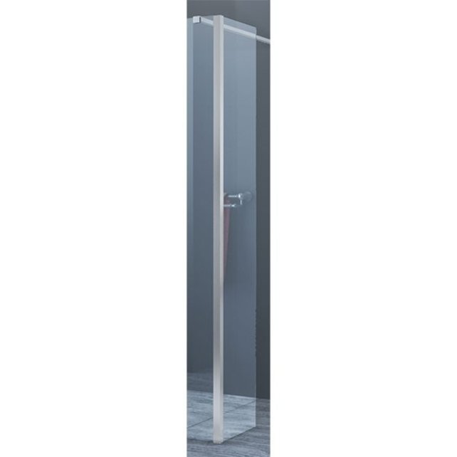 Douchewand Eco Nano 30x200cm Antikalk Helder Glas Chroom Hoekprofiel 8mm Veiligheidsglas Easy Clean