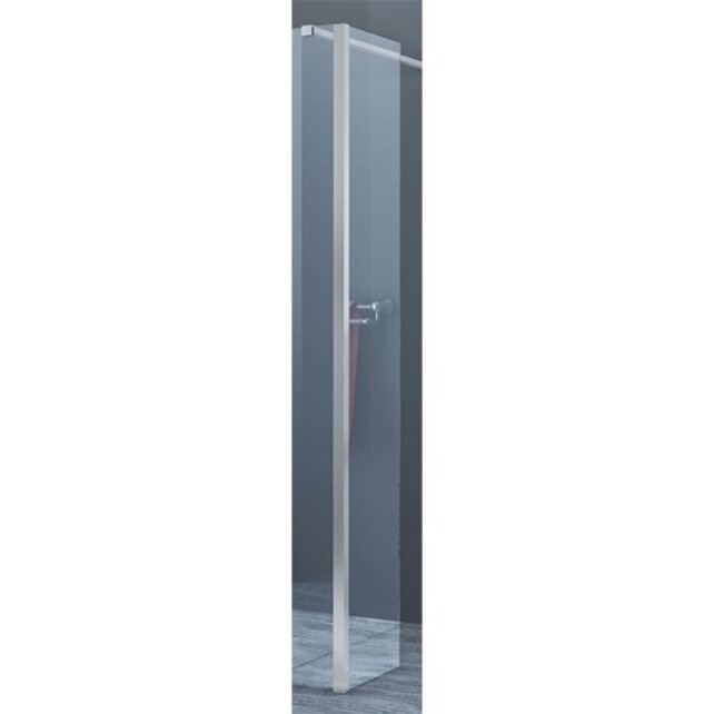 Douchewand Eco Nano 40x200cm Antikalk Helder Glas Chroom Hoekprofiel 8mm Veiligheidsglas Easy Clean
