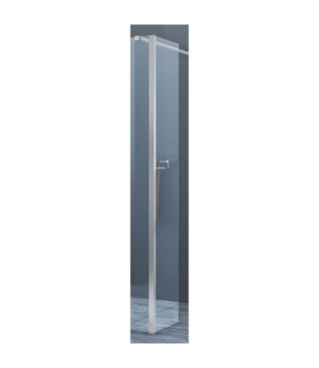 Douchewand Eco Nano 40x200cm Antikalk Helder Glas Chroom Hoekprofiel 8mm Veiligheidsglas Easy Clean