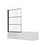 Badwand Elena 80x150cm Antikalk Helder Glas Mat Zwart Profiel 6mm Veiligheidsglas Easy Clean