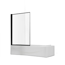 Badwand Royal 80x150cm Antikalk Helder Glas Mat Zwart Profiel 6mm Veiligheidsglas Easy Clean
