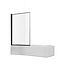 Badwand Royal 80x150cm Antikalk Helder Glas Mat Zwart Profiel 6mm Veiligheidsglas Easy Clean